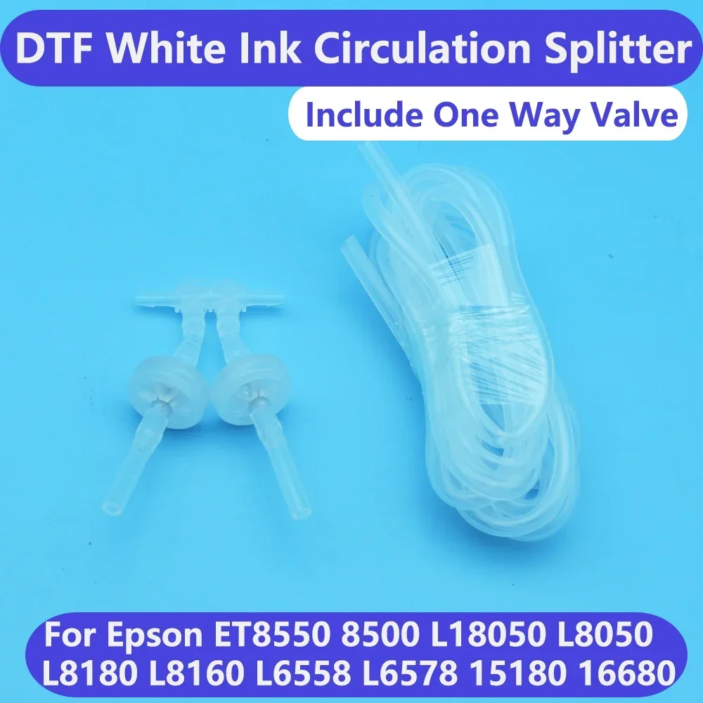 No Colors Mix One Way Valve DTF DTG White Ink Circulate Splitter Connector Kit For Epson L18050 L8050 ET8550 ET 8550 L8180 8500