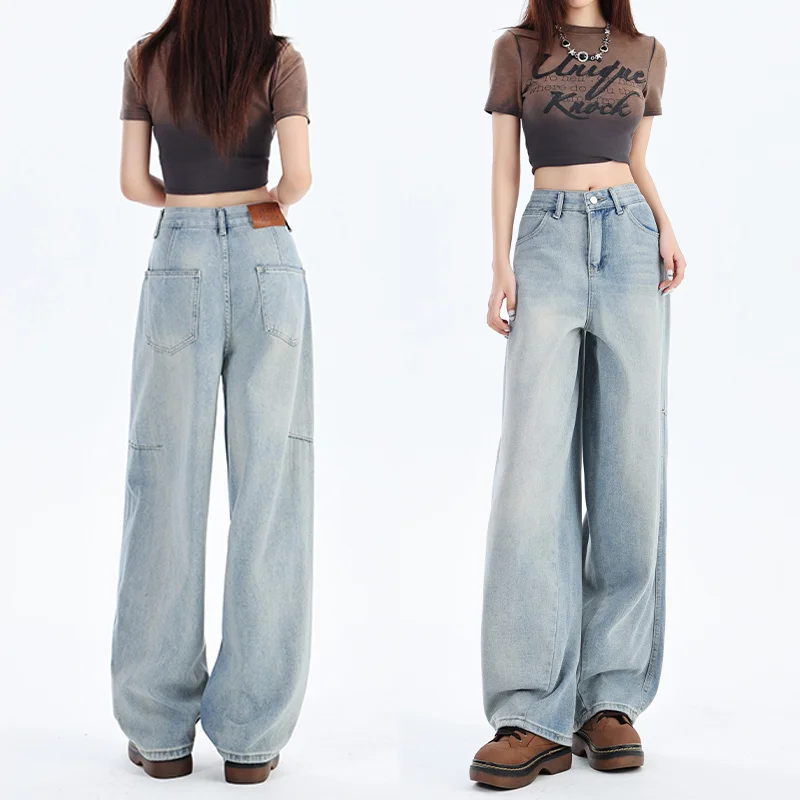 Y2K Women's Pants Baggy Jeans Girls Classic Style Denim Trendy Woman Clothing Women High Shot Pants Oversized Sweatpants New