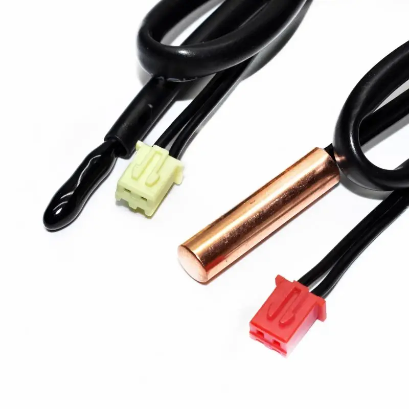 Sensore temperatura tubo sterzo in gomma 5K + 5K/Sensore temperatura aria testa in rame Sonda termica universale per condizionatore d'aria Galanz