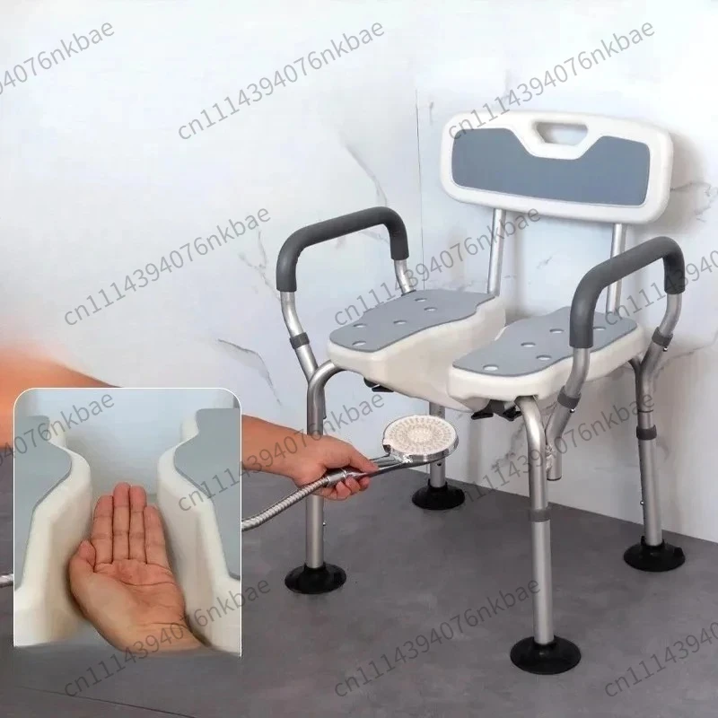 Anti Slip Foldable Japanese Bath Stool With Drain Holes,Heavy Duty Bathroom Shower Bench Safe Support Seat for Seniors Pregnant