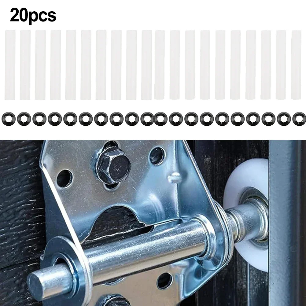 20Pcs Garage Door Hinge Quiet Roller Sleeves With Nuts Work With Most Hinges And Fit Tightly On The Roller Stems Hardware