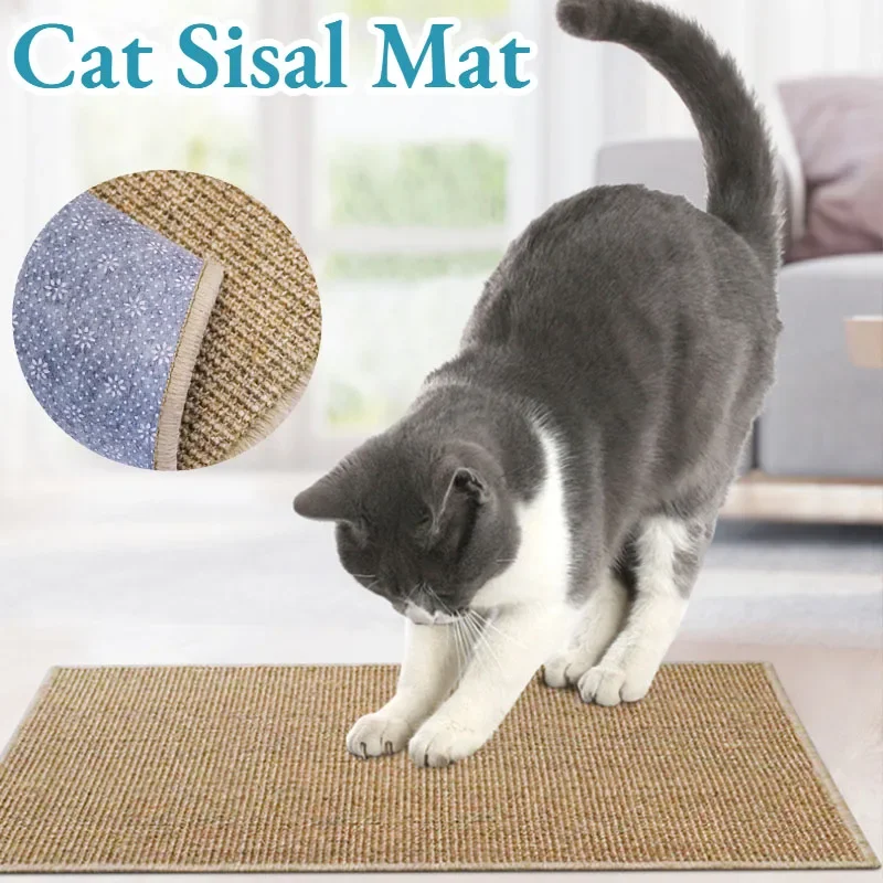 

Cat Beds Scratcher Pad Cats Natural Sisal Scratch Mat for Cats Scratching Mats Antislips Protect Couch Pet Supplies Bed Carpets