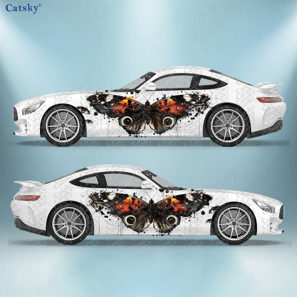 Eye-catching Beautiful Butterfly Car Side Sticker Decor,PVC Waterproof Scratch Resistant Decal,Car Protect,Auto Accessories Gift