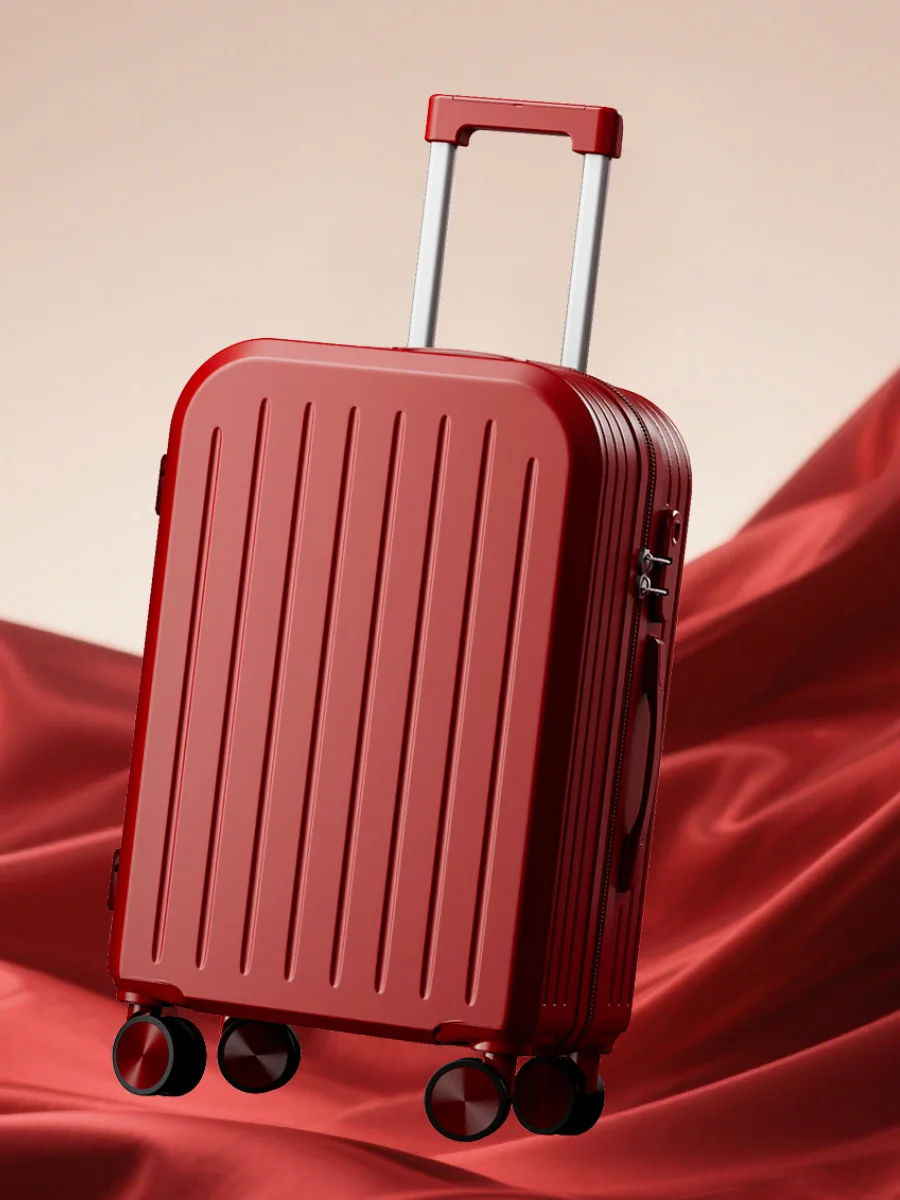 red-wedding-suitcase-trunk-gift-box-travel-password-lock-pull-rod-baggage-male-spring-2025-pc-abs-material-unbranded