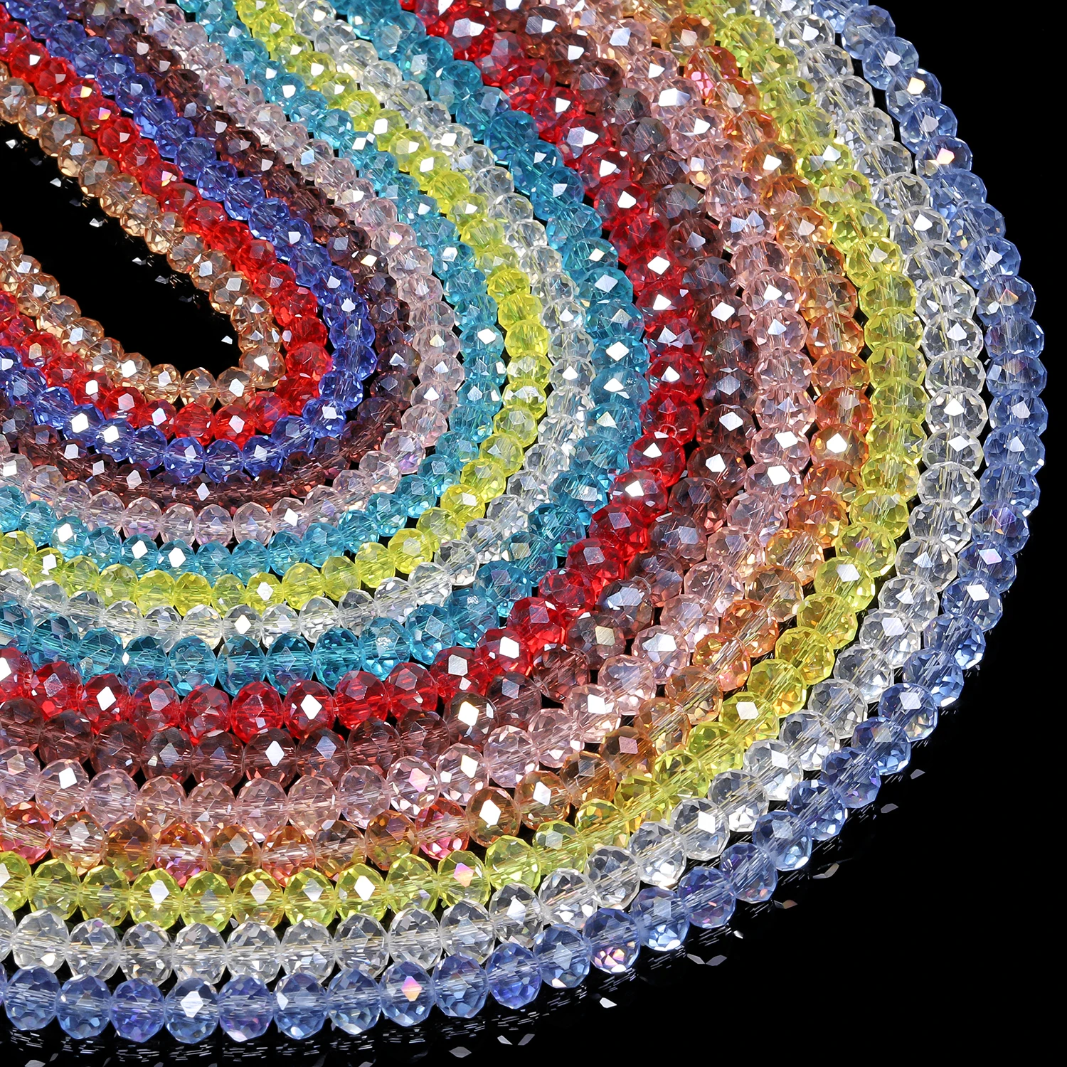 

6mm 8mm 8 Strands AB Color Faceted Czech Crystal Glass Beads Loose Spacer Beads For DIY Jewelry Making Bracelet Necklace