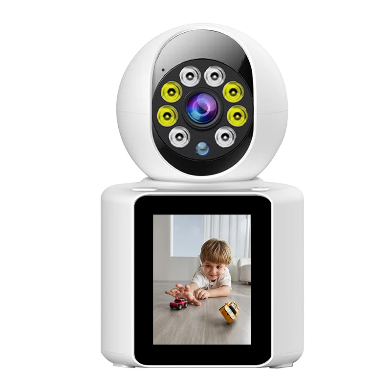 2.8Inch IPS Screen 3MP V360APP  Video Phone One Key Call Wireless PTZ IP Dome Camera AI Humanoid Detection Security Baby Monitor