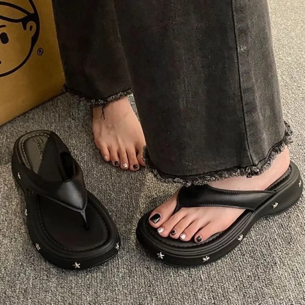 بلون Y2K منصة الوجه يتخبط لينة تو الربيع نعال شاطئ النساء عدم الانزلاق إيفا سميكة سوليد النعال النساء