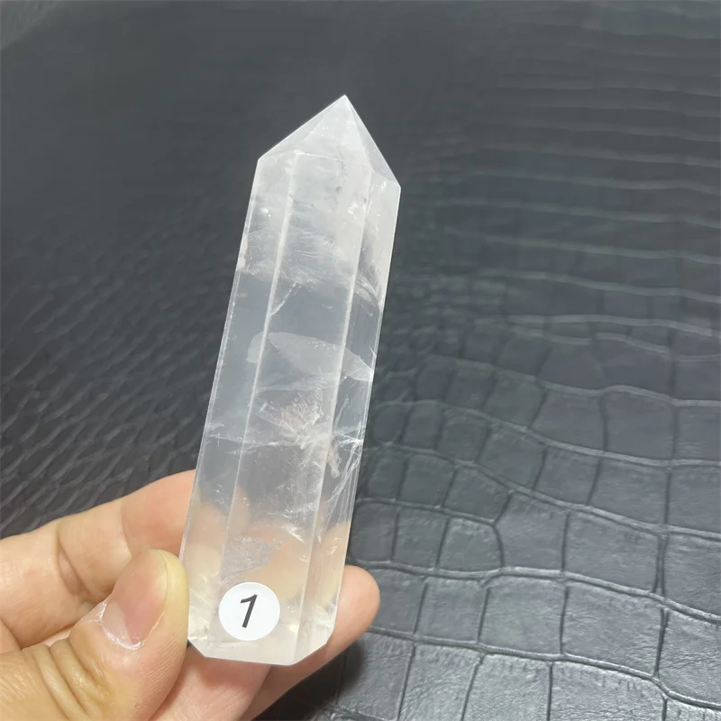 High Quality Natural Polished Clear Smoky Quartz Point with Rainbow Crystal Tower