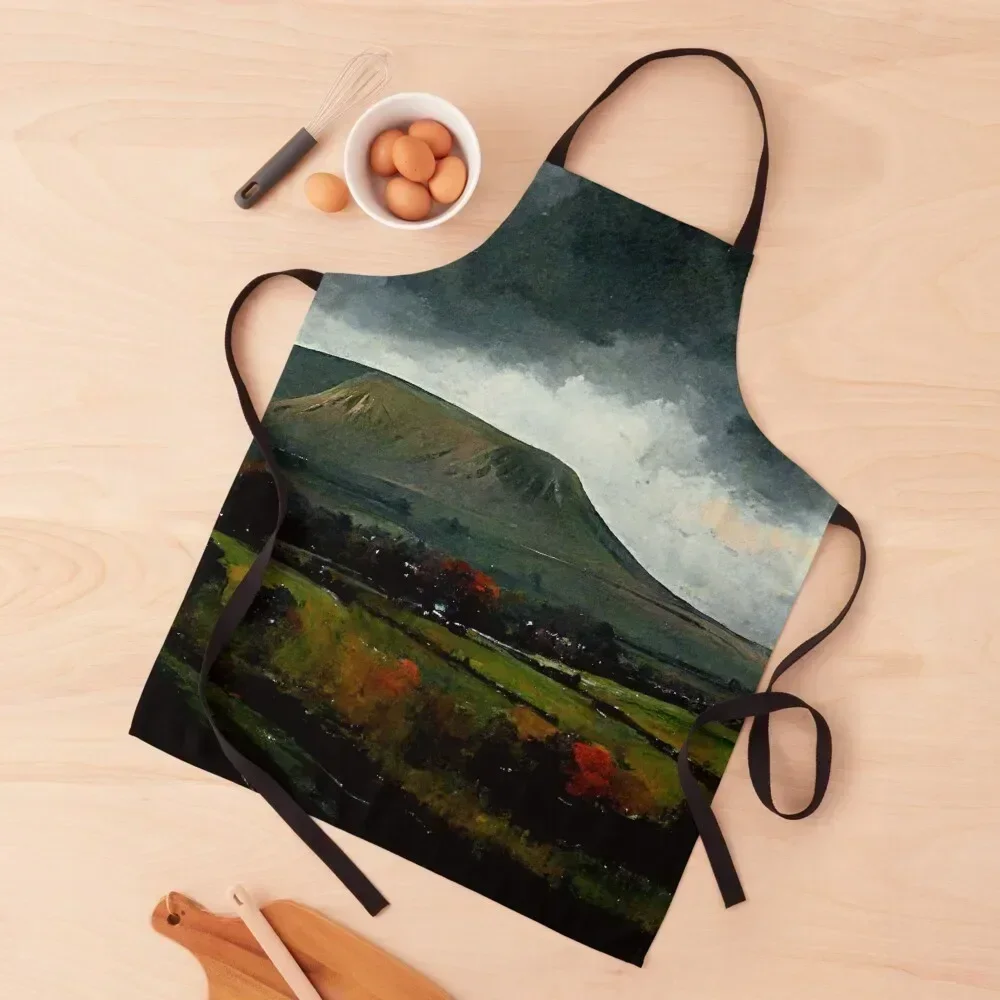

Pendle hill on a rainy day Apron Chef Uniform For Men For Hairdresser Things For Home And Kitchen Chef Uniform Women Apron