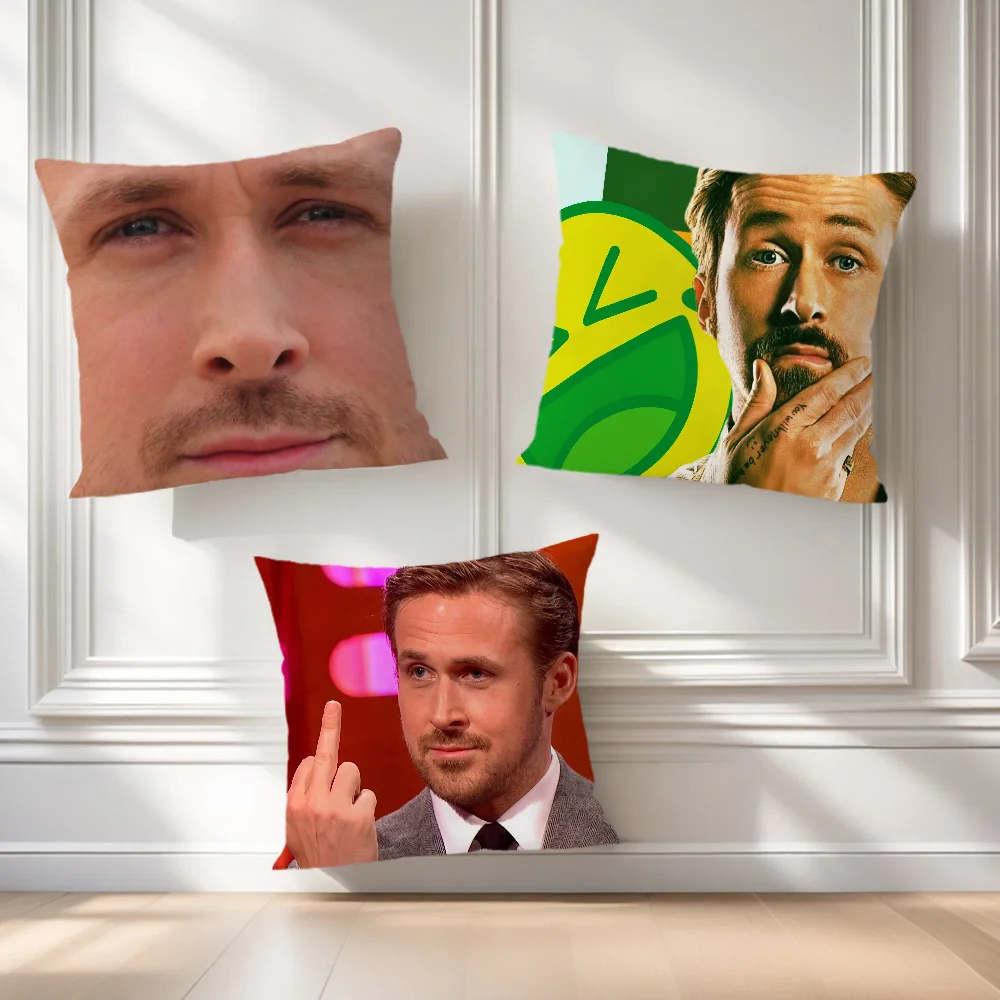 cushion cover Ryan soft Comfortable Pillow Case for Sofa Living funny Gosling Room Face Home meme office Decor Protective Covers