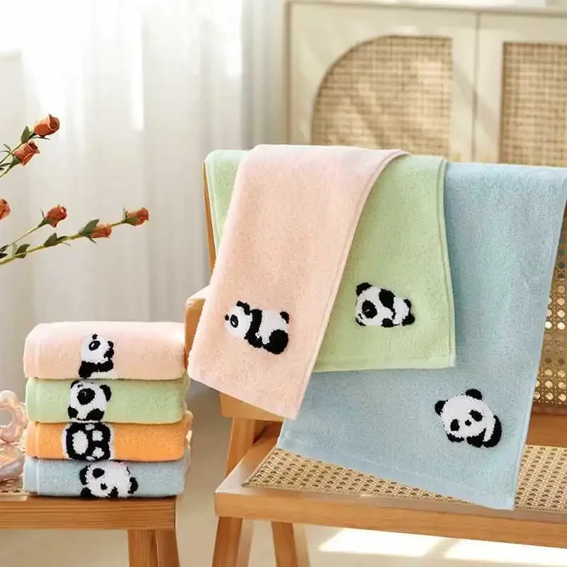 

Children's Pure Cotton Towel Soft Absorbent Children's Face Towel Cartoon Panda Baby Towel High Absorbency No Lint Small Towels