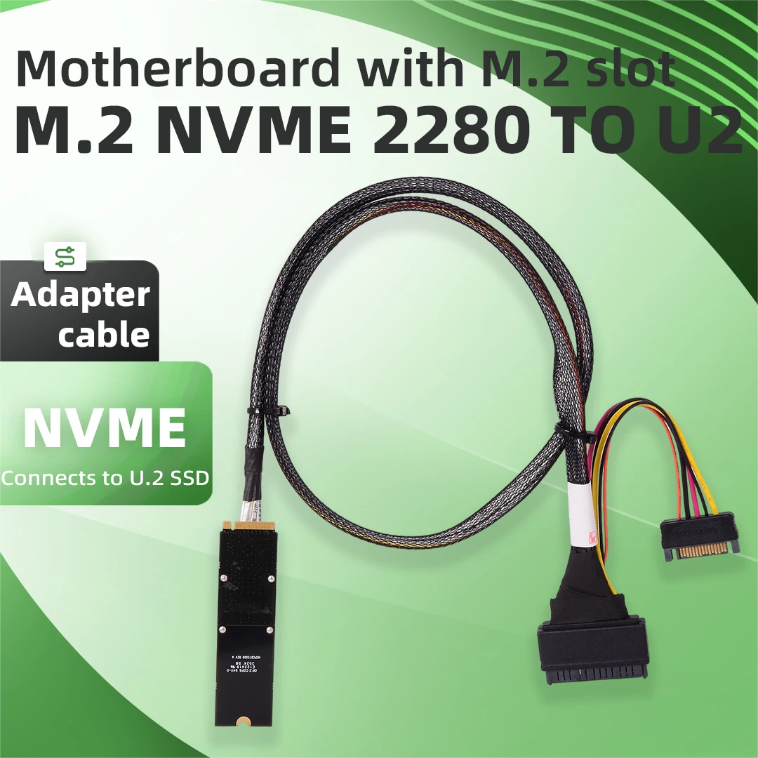 Intel U.2 (SFF-8639)SSD to M.2 Data Cable M.2 NVME 2280 TO U2 Adapter Cable for U.2 Solid State Drive 75cm