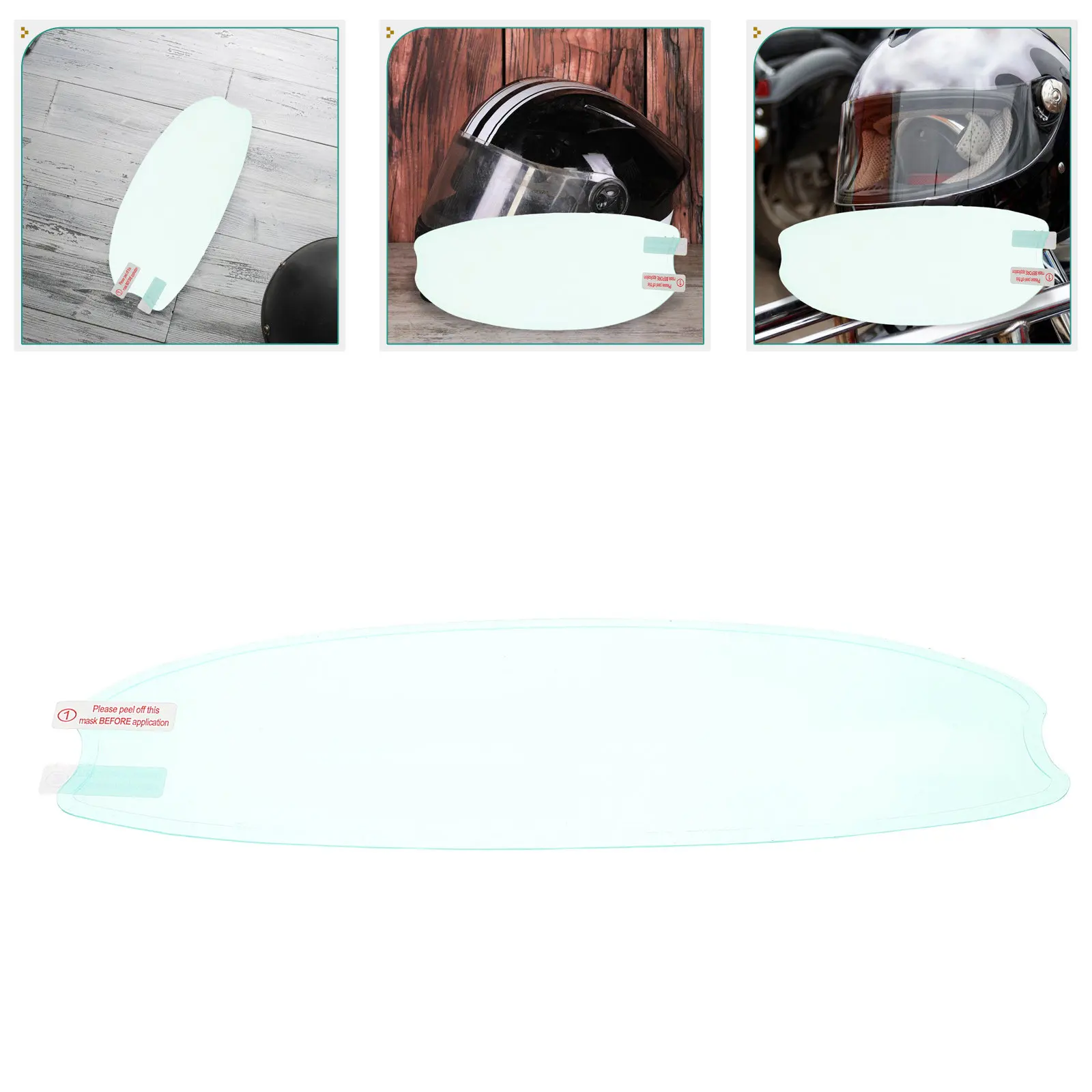 

9x3 Inch Anti-Fog Visor Insert Film Clear Fog Resistant Shield for Motorcycle Helmets Waterproof High Transparency Pet