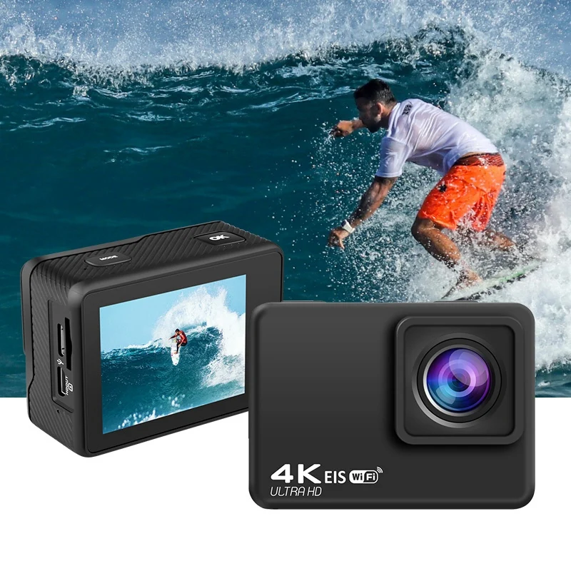 Cámara de Acción 4K HD WIFI 60Fps 170 grados Wideangle EIS subacuática impermeable antivibración para casco Go Sports Pro Vlog