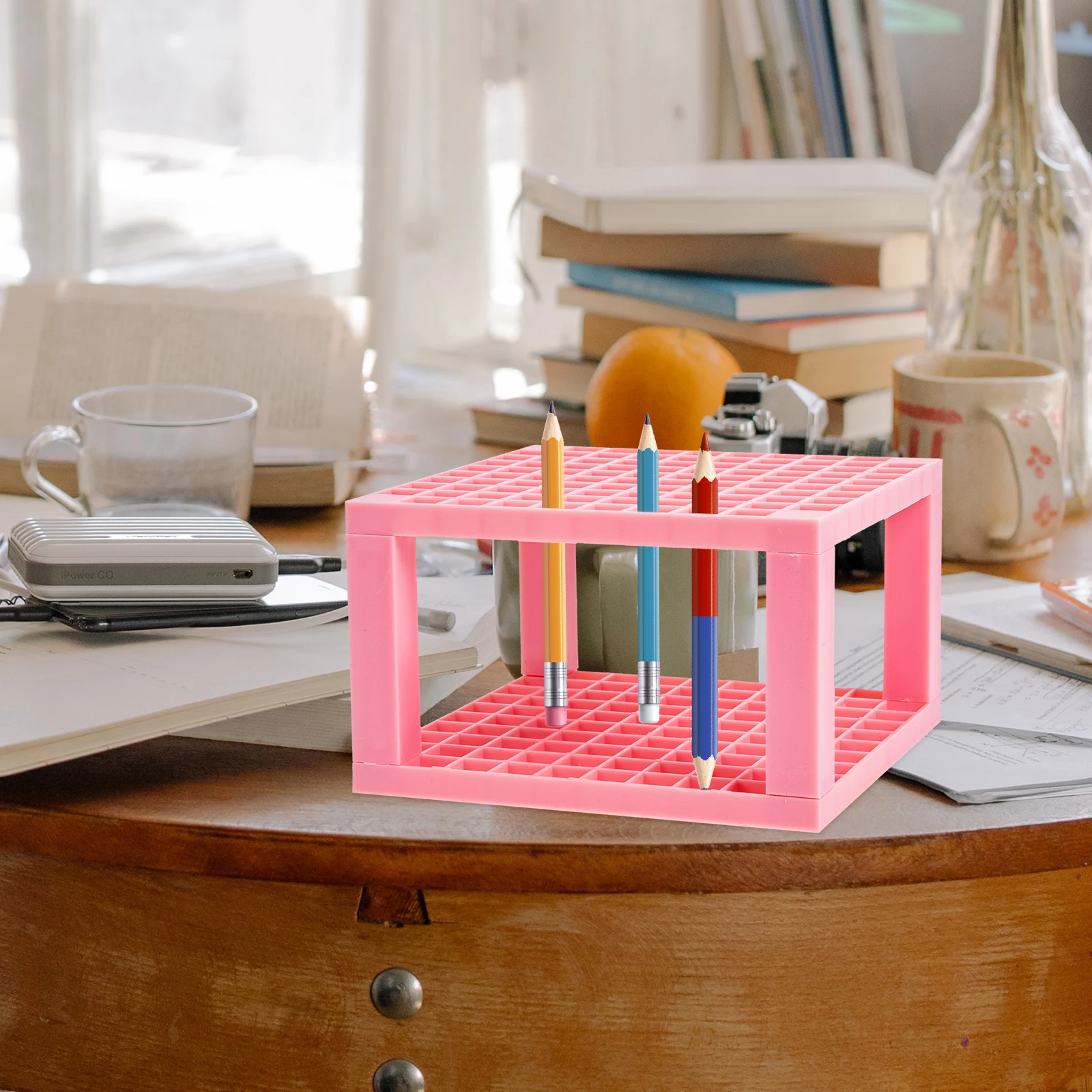 

2 Pcs Pen Holder Storage Box Lightweight Durable Multi Slots ganize Brushes Pens Markers Large Capacity Neat Desktop Paintbrush