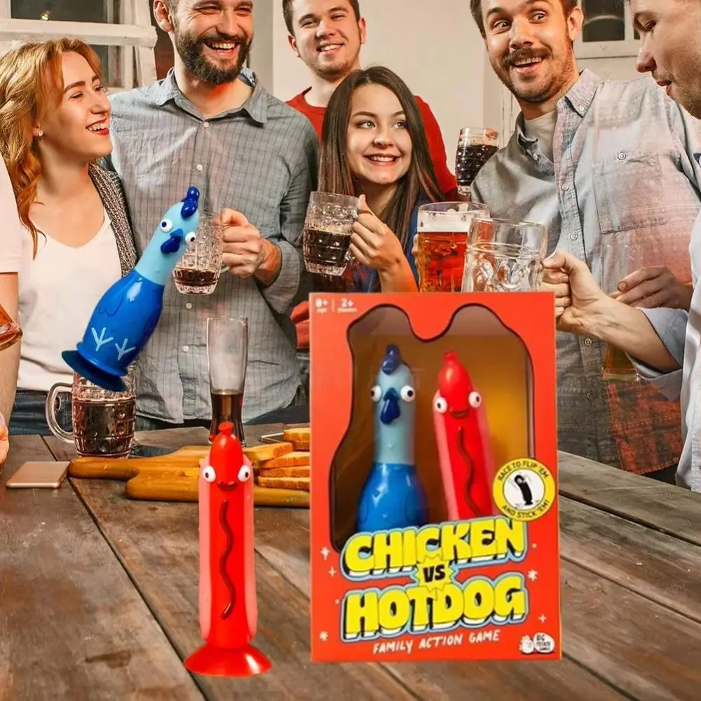 

Настольная игра «Быстрая стратегия: Курица против хот-дога» — интерактивный мультяшный набор для вечеринок «Курица против собаки», развивающая игра-конструктор DIY