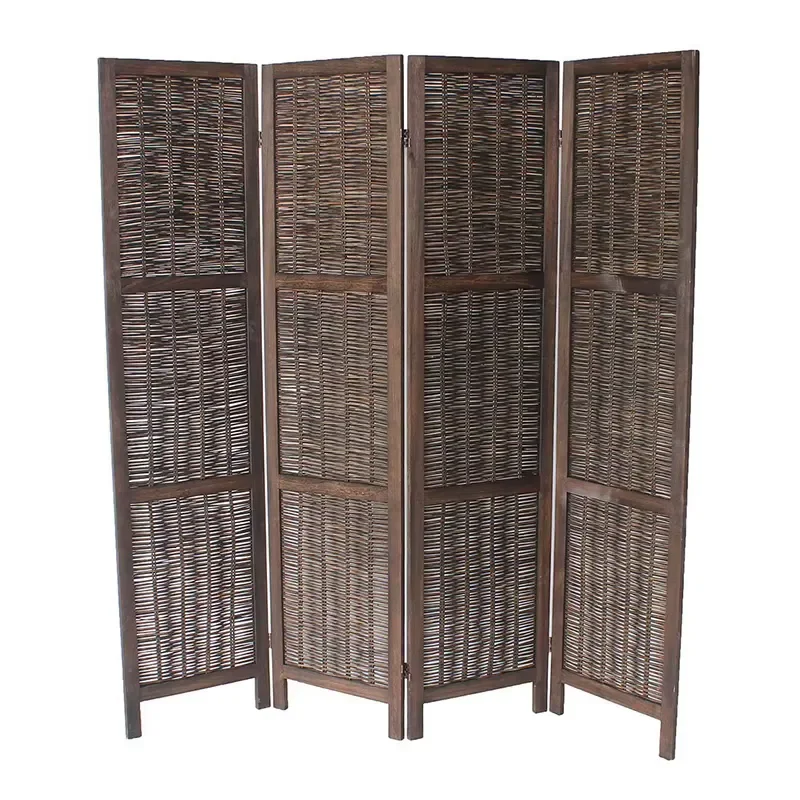 100 Percent Hand Woven Plant Fiber Room Partition Folding Screen