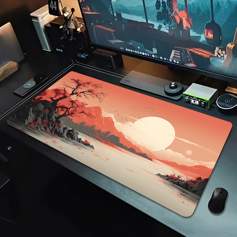 Sunset Scenery Pc Keyboard Desk Mat Large Office Accessories Laptop Mouse Pad Gamer Gaming Anime Mousepad Natural Rubber Carpet