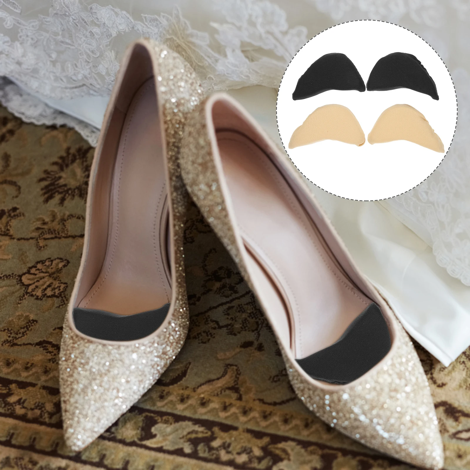 

6 пар обезболивающих стелек для обуви, подушечки для передней части стопы, вкладыши для обуви, полустельки, черные, телесного цвета, удобная посадка