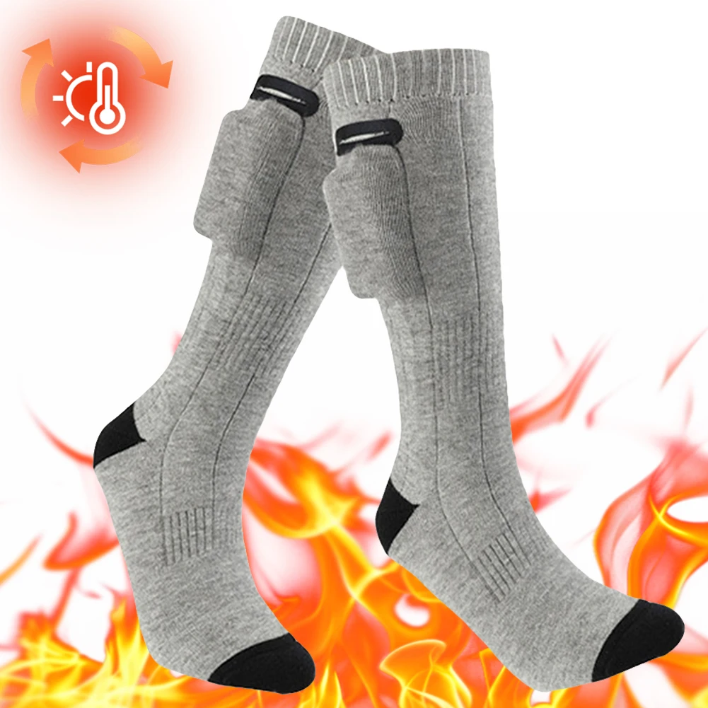 1/2/3/4/5Pairs Electric Heated Socks 3 Modes Winter Thermal Socks Outdoor Skiing Foot Warmer Heating Socks for Men and Women