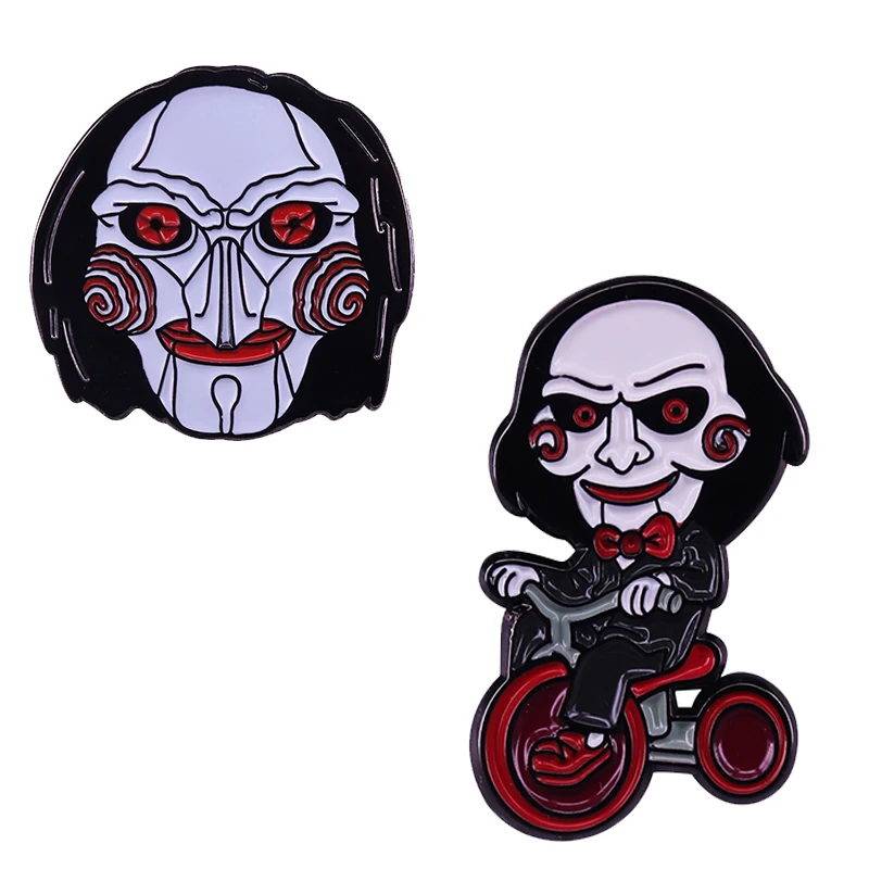 

Horror Movie Series Saw brooch Creepy Enamel Pin Halloween flair addition