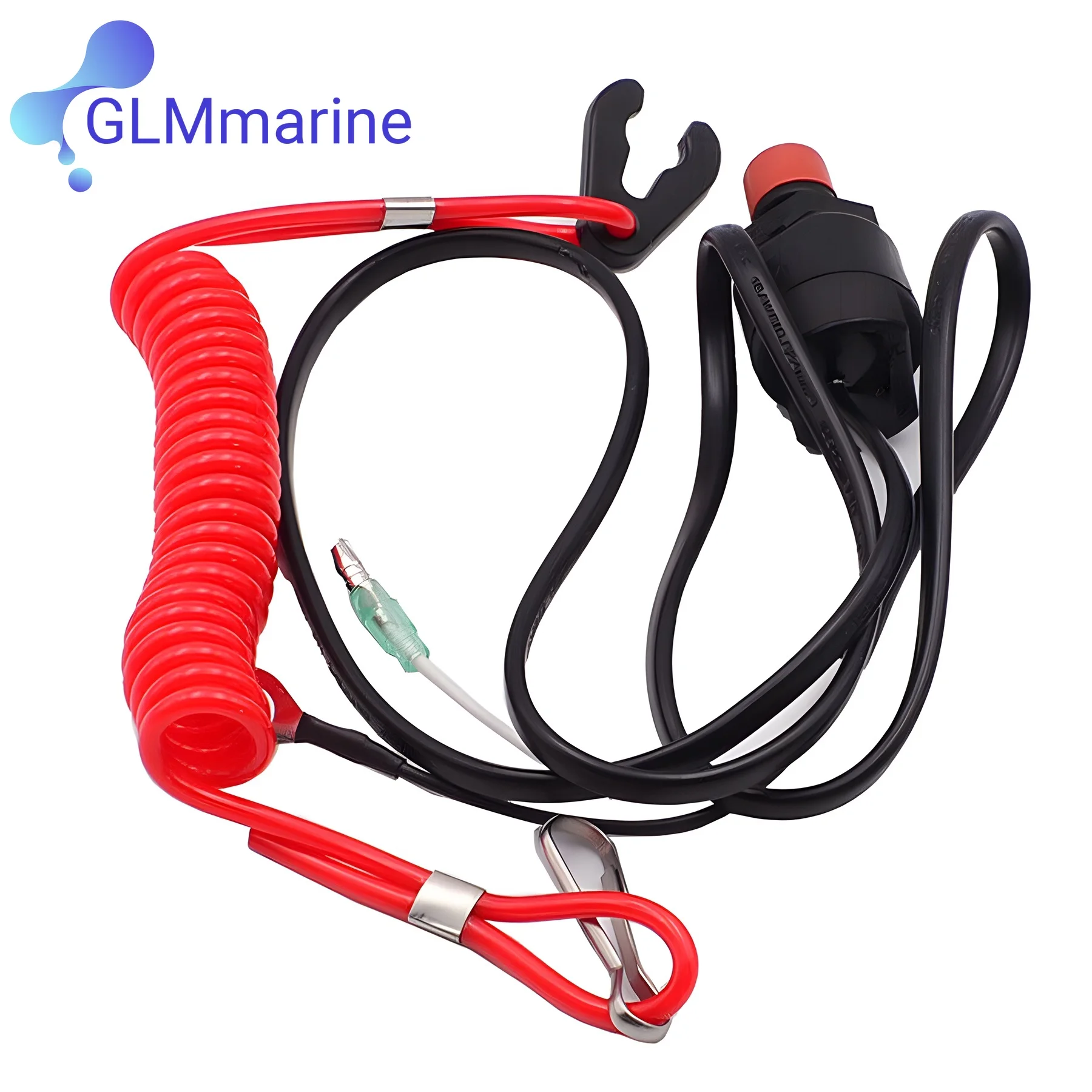 Kill Stop Switch and Safety Lanyard 66T-82575 for Yamaha 2-Stroke 6 8 9.9 15 25 30 40 HP Outboard 6E9-82575-09 6E9-82575-02