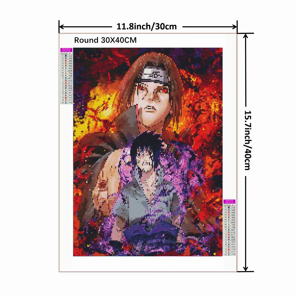 Frameless,Uchiha Itachi 5D DIY Diamond Painting Mosaic Naruto Cartoon Art Cross Stitch Embroidery Rhinestones Home Decor Childre
