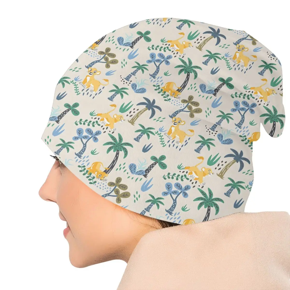 مخصص الأسد الملك سيمبا نمط Skullies Beanies قبعات موضة شتاء دافئ الرجال النساء محبوك قبعة للجنسين الكرتون بونيه القبعات