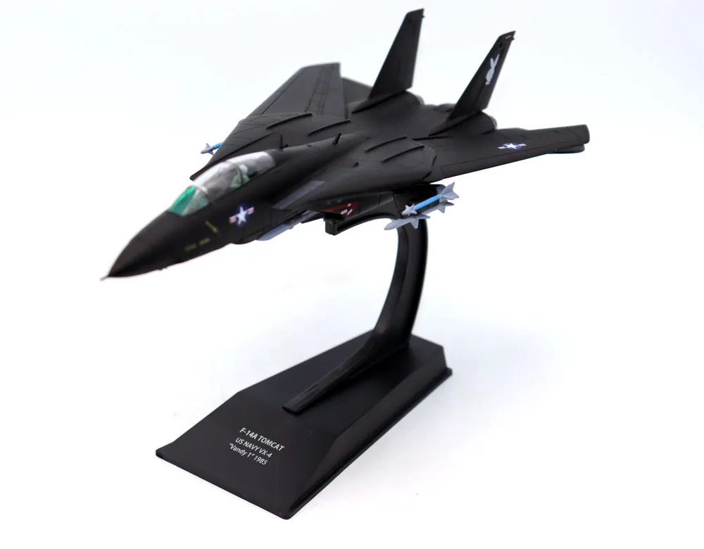 New 1/100 F-14A Tomcat US Navy VX-4 Vandy1 Action Figure Fighter Metal Alloy simulation model aircraft for collection gift