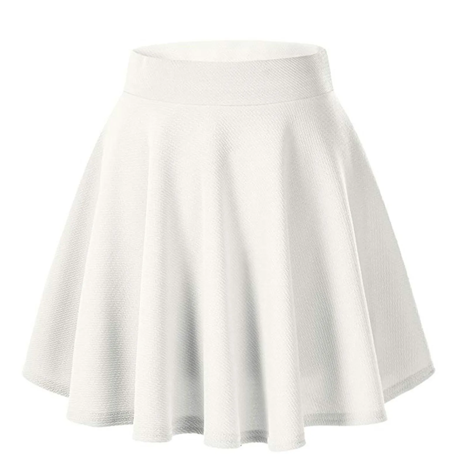 

2024 Flared Skirts Women'S Basic Shorts Skirt Fashion Versatile Solid Casual Mini Skater Medium Pleated Fluffy Skirt Plus Size