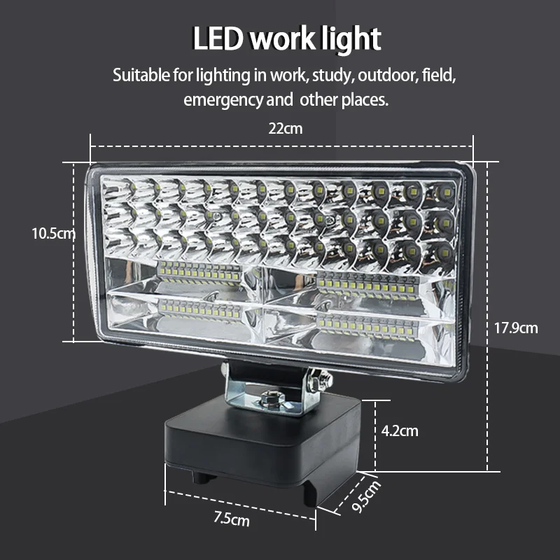 Imagem -06 - Carro Led Trabalho Luzes Lanternas Tocha Elétrica Spotlight para Hitachi 18v Bsl1830 Li-ion Bateria Alta Baixa Ceam Controle 8