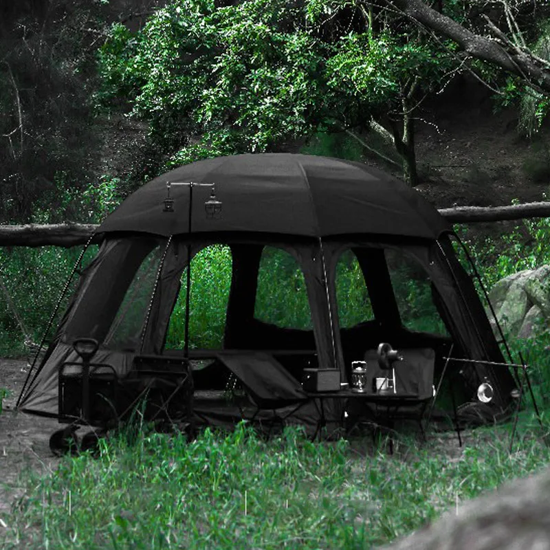 Large blackened spherical tent outdoor black glue waterproof and sunscreen