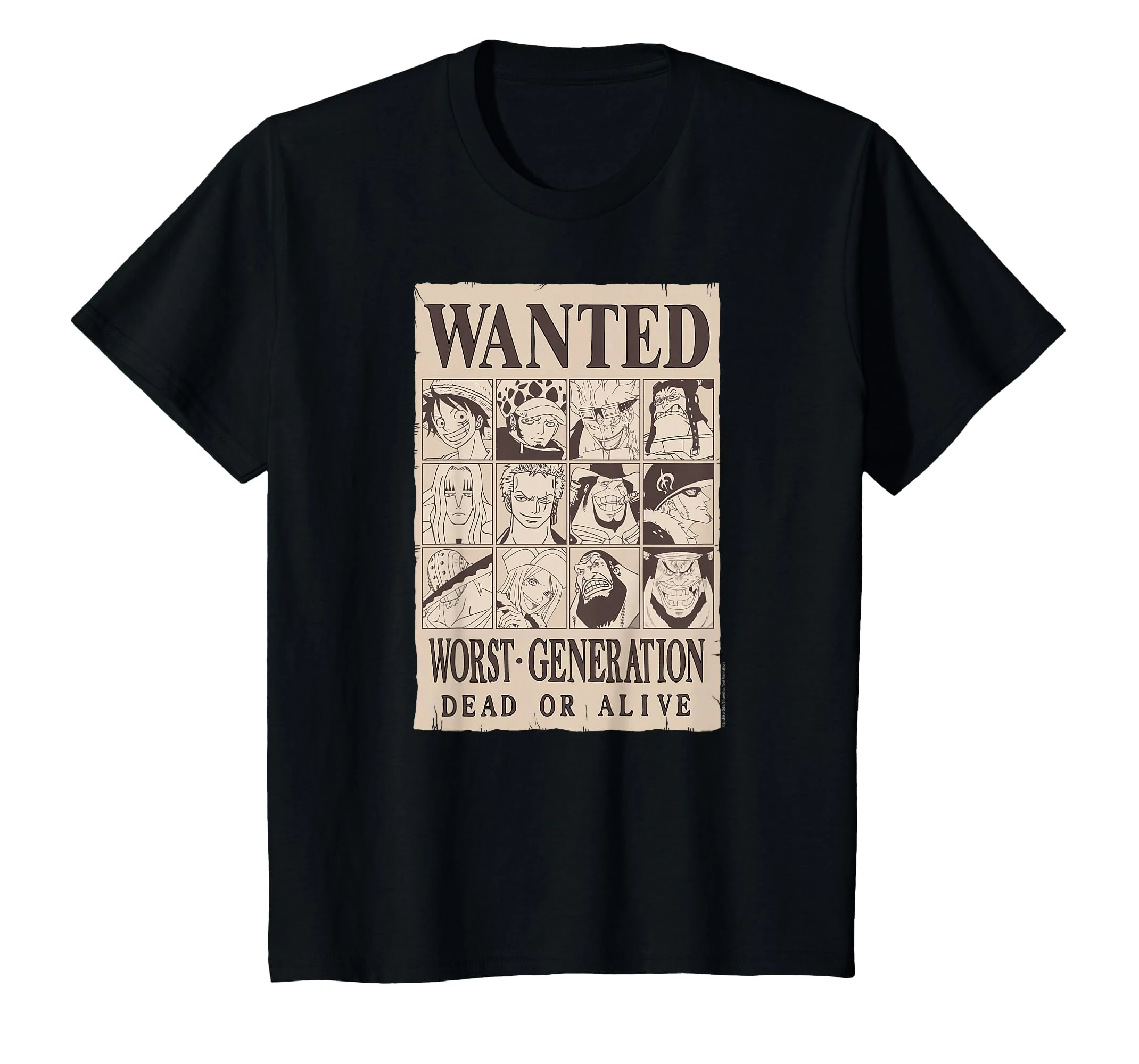 2026 Sommer ONE PIECE Anime Worst Generation Bedrucktes lockeres Kurzarm-T-Shirt aus reiner Baumwolle für Kinder – Unisex, lässig, locker geschnitten