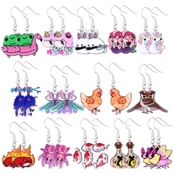 Cute Cartoon Rabbit Frog Dinosaur Design Dangle Earrings PartyStyle Adorable Funny Female Ear Ornament