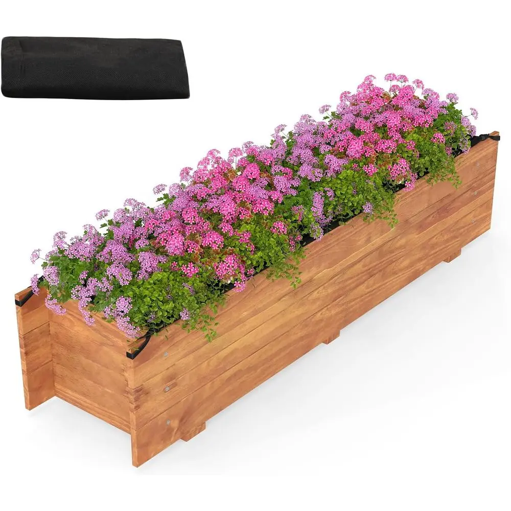 

Raised Garden Bed with Drainage, Removable Liner, Ideal for Herbs & Vegetables, Indoor/Outdoor Use, 44x11x10
