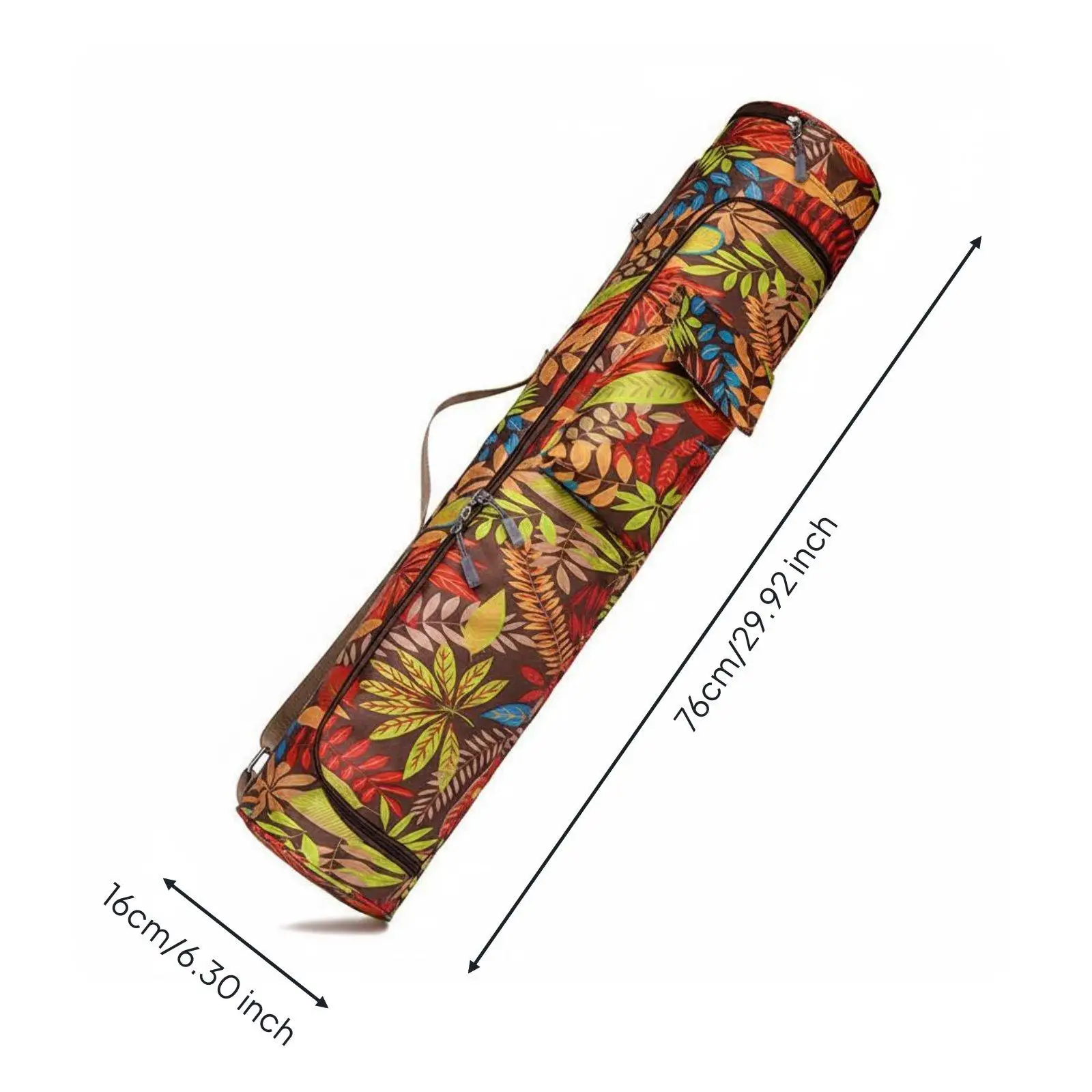 bolsa-de-exercicios-a-prova-d'agua-com-padrao-floral-bolsa-de-exercicios-cilindrica-com-ziper