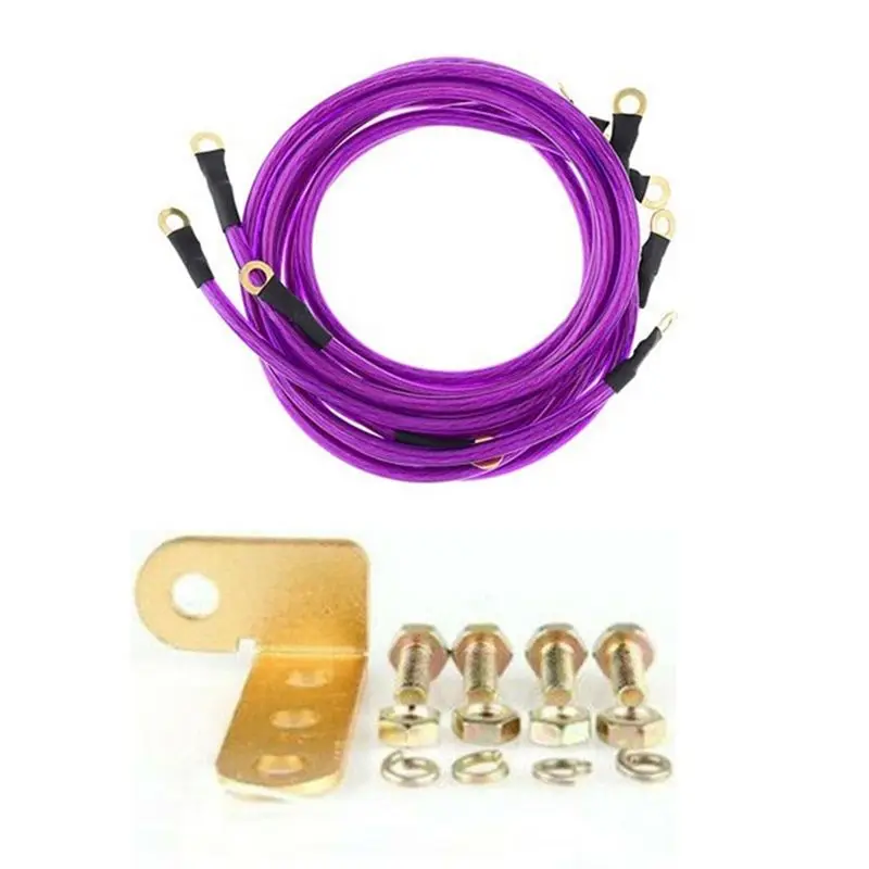Universal Car Ground Cables Auto Booster Jumper Grounding Wire System Kit To Improve Power For Cars SUV Auto-M54K