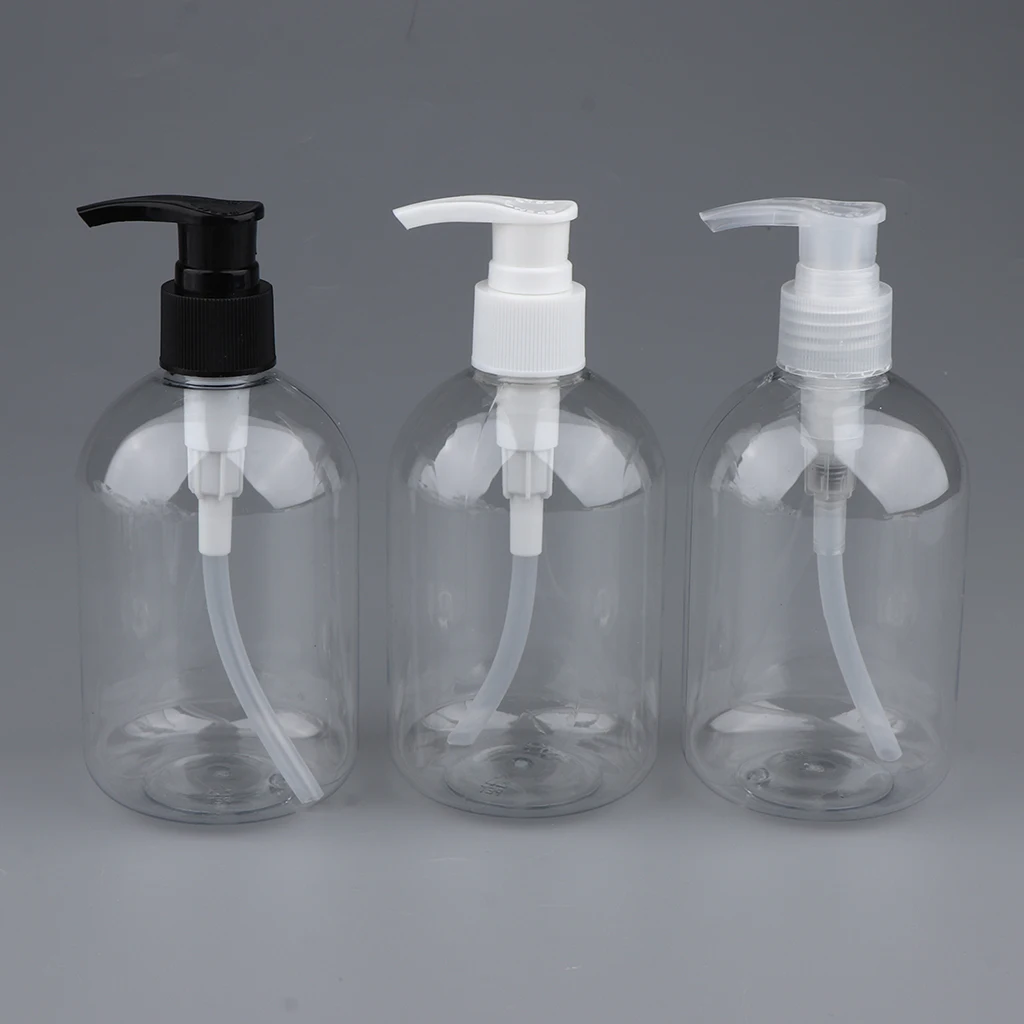 Refillable Clear Bottle PET Plastic Pump Dispenser Empty Cosmetic Bottle for Liquid Soap Hand Sanitizer Kitchen