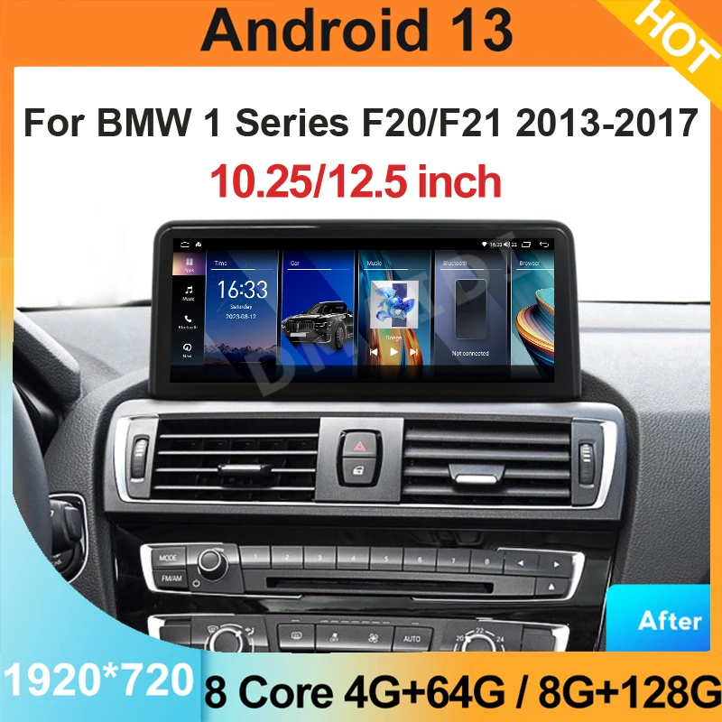 

Android 13 GPS-навигатор, мультимедийный плеер 10,25 дюйма для BMW 1 серии F20 F21 2013-2017, беспроводной Carplay MTK7862, радио, IPS экран