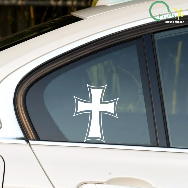 for Iron Cross Car Stickers Creative Sunscreen Occlusion Scratch Decals Waterproof Die Cut Refrigerator Car Accessories