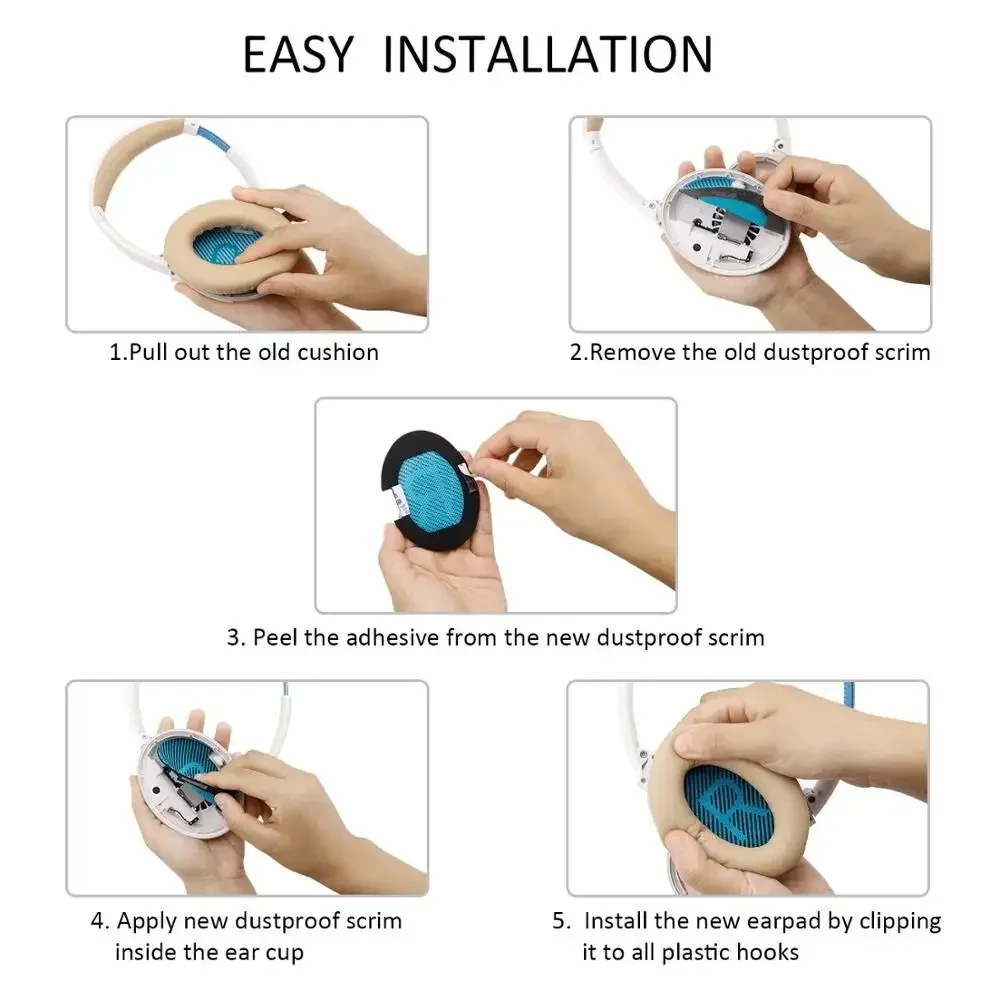 استبدال منصات الأذن ل Bose QuietComfort ، يفشل الأذن ، وسادة ، إصلاح أجزاء ، 15 ، 2 ، QC2 ، QC15 سماعات