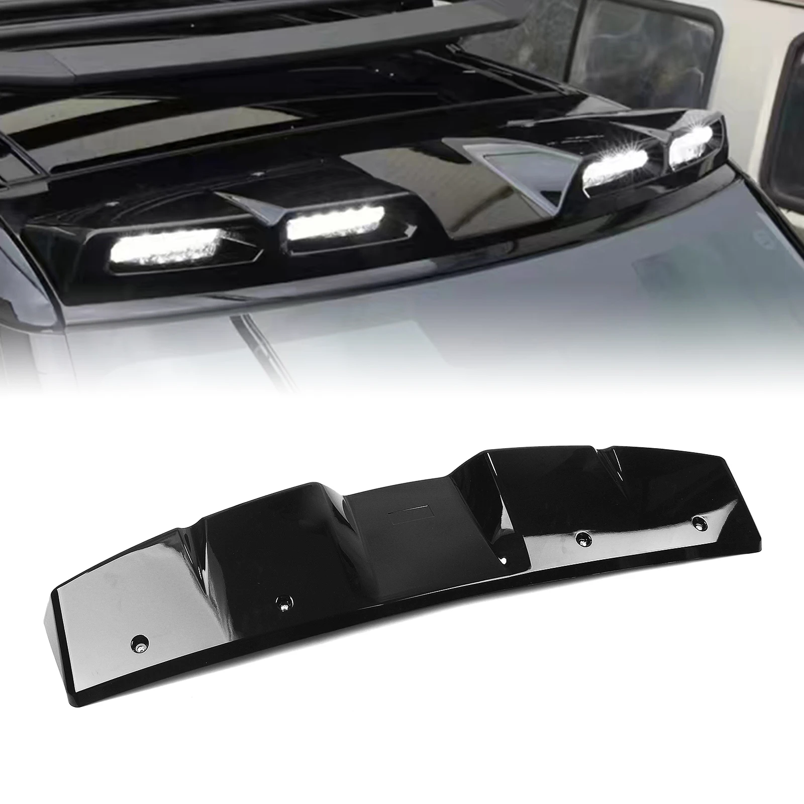 Frontspoiler mit DRL-Lichtleiste für Land Rover Defender 90 110 2020-2026 LED-Scheinwerfer Tagfahrlicht