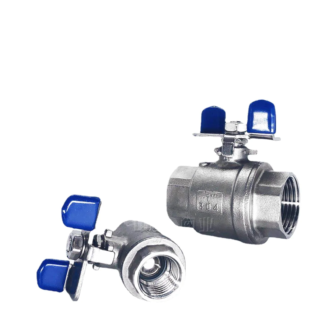 1/4 "3/8" 1/2 "3/4" 1 "BSPT Voll Port Abgeschaltet Ball Ventil 304 316 Edelstahl stahl Heavy Duty Wasser Gas Öl Mit Schmetterling Griff – Detail 2