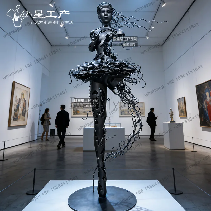 Stainless steel line forging sculpture Outdoor indoor art display Figure sculpture