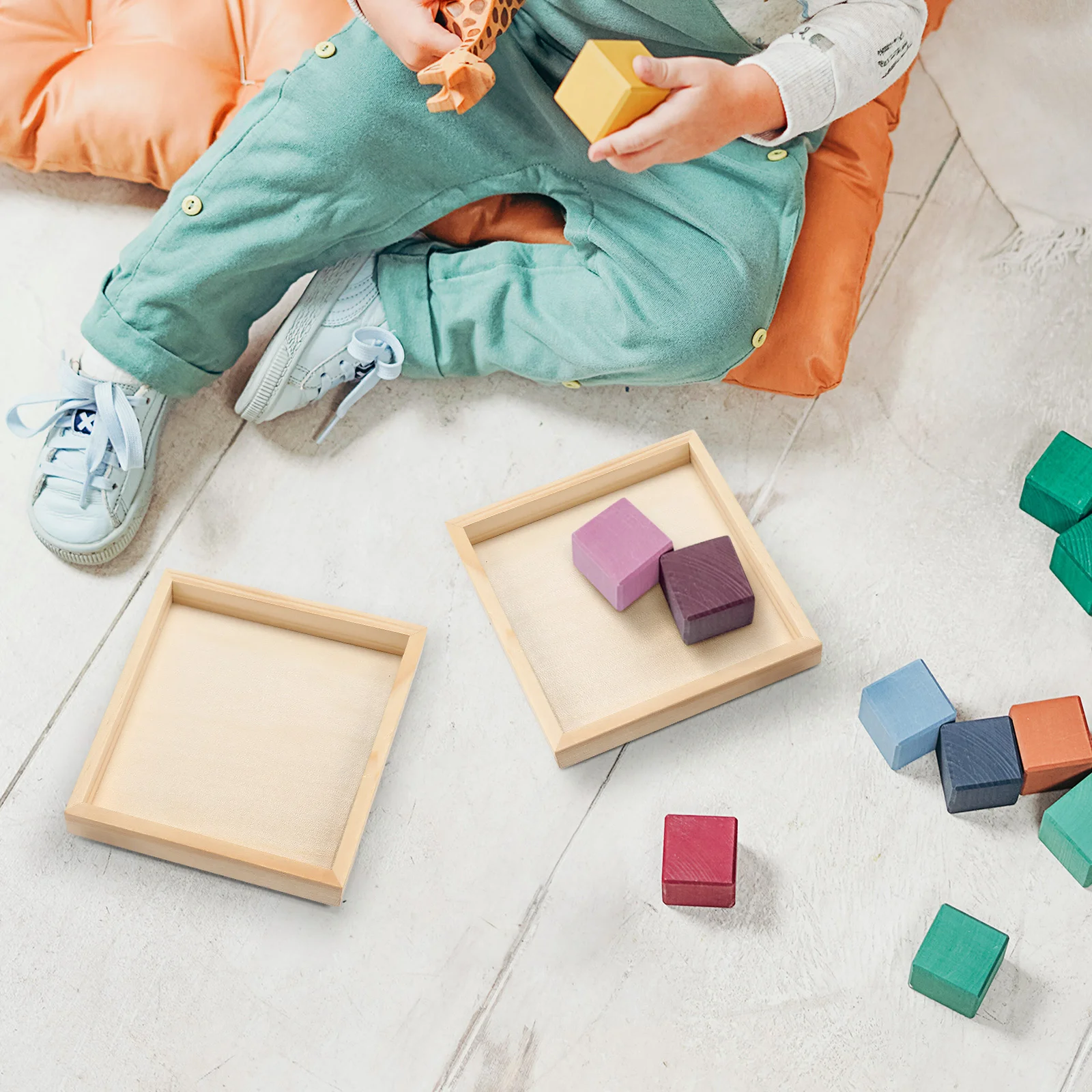 6 Pcs Plateau En Photo Puzzles Wood Trays Canvas Blank Bamboo for Crafts Office