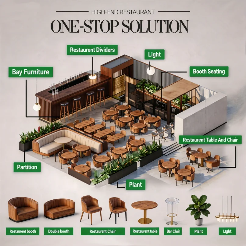 Wholesale Modern Wooden Restaurant Furniture Set Custom Booth Seating Armchair For Bistro Cafe Hotel Catering Project view 4