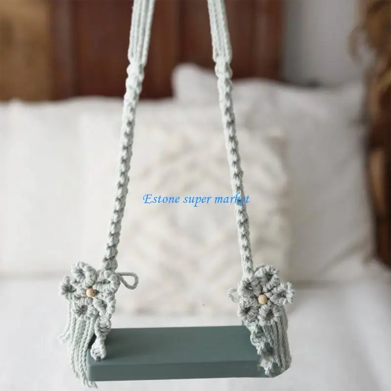 090B Wooden Swings Seats for Newborn Boys Girls Photography Props Swing for Baby view 5
