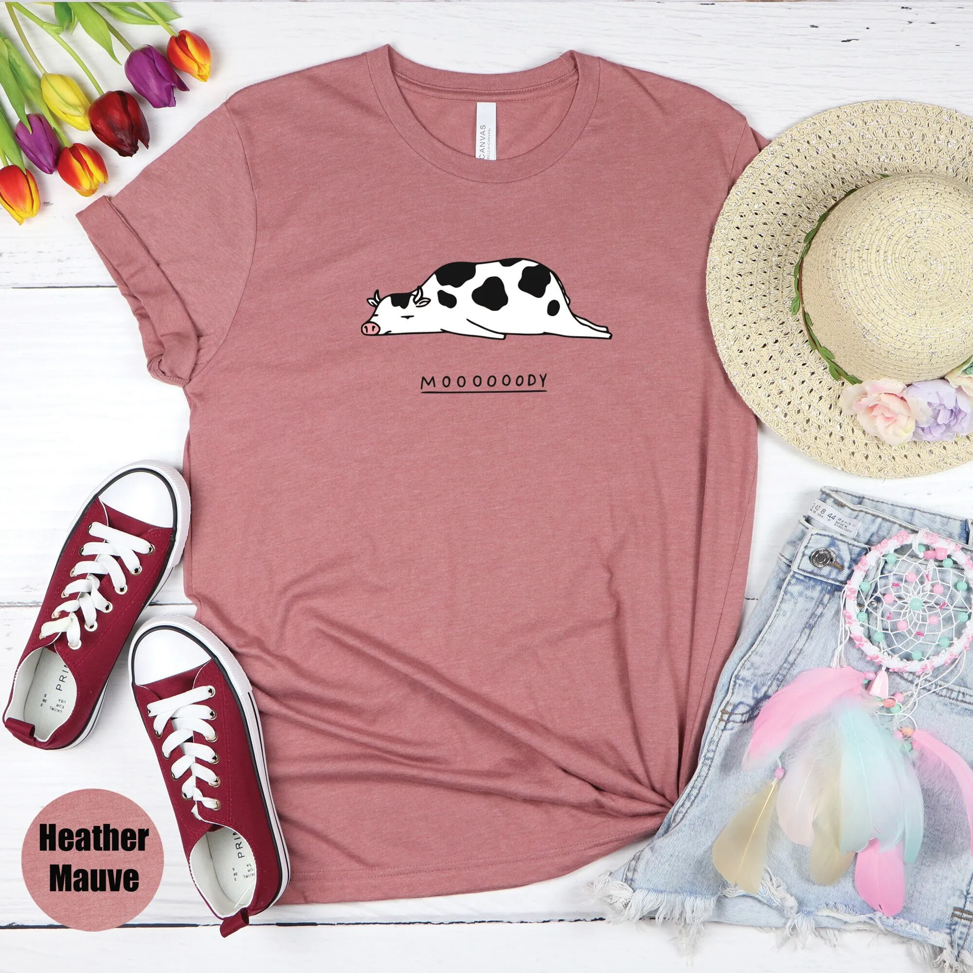 Cow Animal T Shirt Moody Gift Cool For Lover