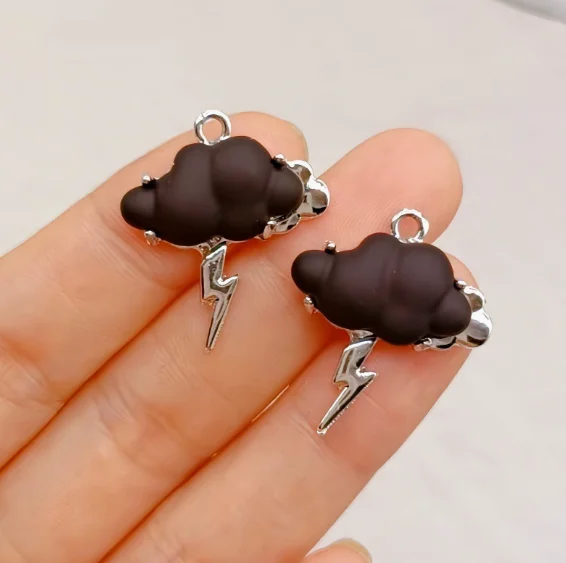 Lot  10 PCS  Lightning Cloud Charm Earrings  DIY Key chain Necklace Pendant Bracelet Jewelry Handmade Findings Gift