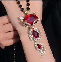 Luxury Big Crystal Rhinestone Fox Pendant Necklace for Women 2026 Fashion Long Sweater Chain Choker Collar Accesorios Mujer